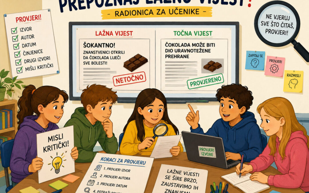 Učenici 3.I razreda na radionici „Prepoznaj lažnu vijest“ 